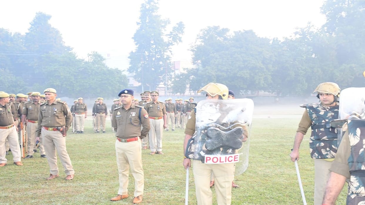police practiced riot control by conducting mock drill in lakhimpur kheri