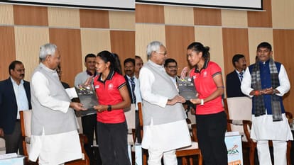 Bihar News : Nitish Kumar honored winning of Bihar Women's Asian Hockey Champions Trophy team