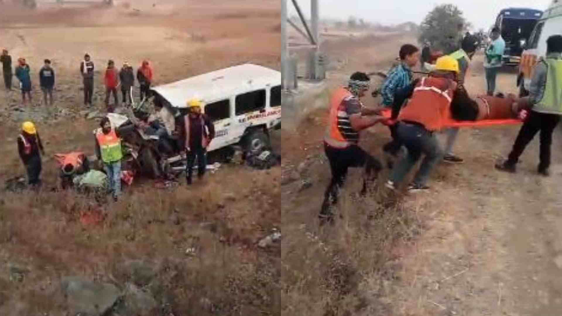 हादसे के बाद बचाव में जुटे लोग।