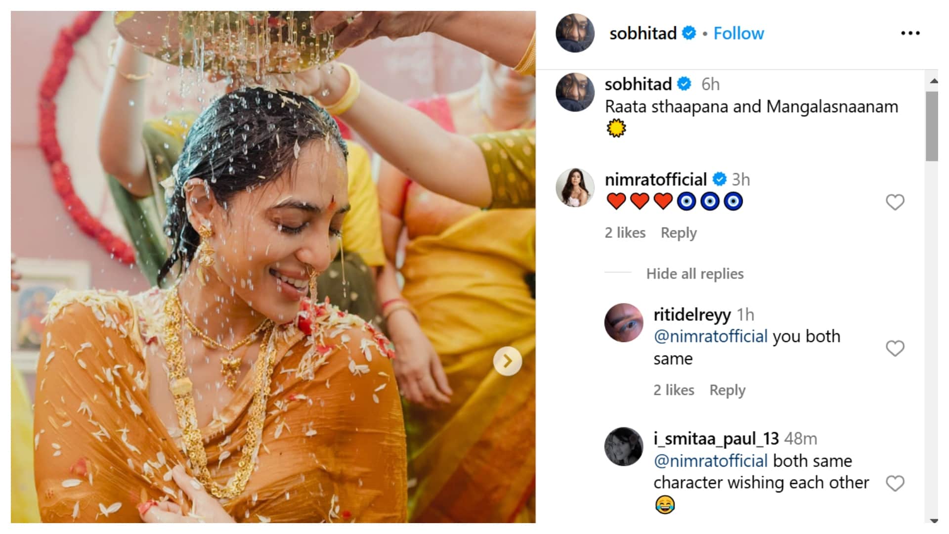 Sobhita Dhulipala Instagram post Attacked by Samantha Fans Nimrat Kaur also Brutally trolled