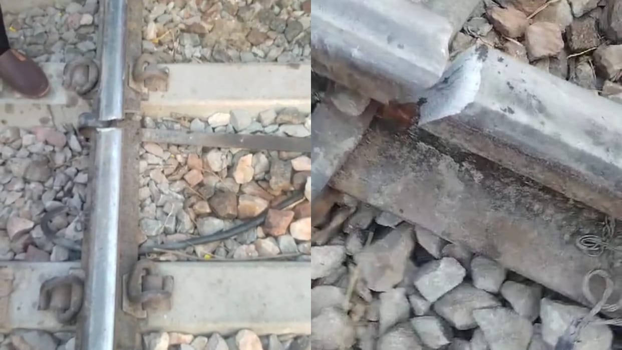 Railway track cracked due to passing of goods train in Pilibhit