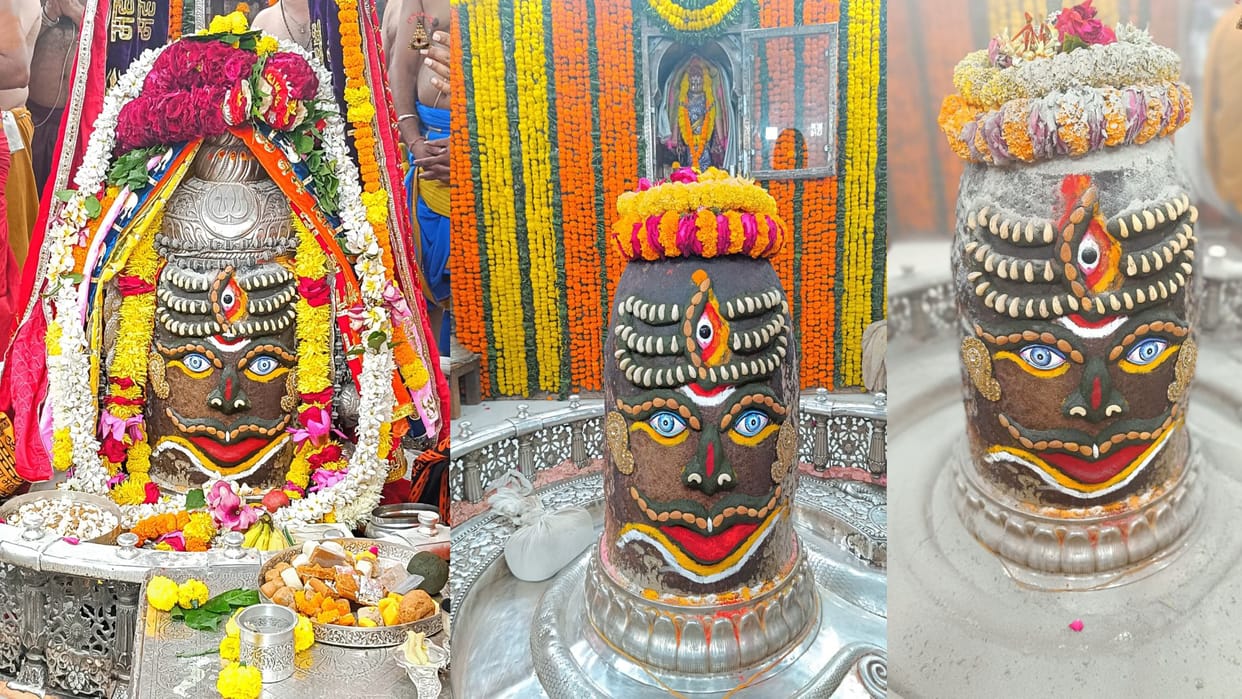 Baba Mahakal was decorated in such a way during Bhasmarti that the devotees kept watching