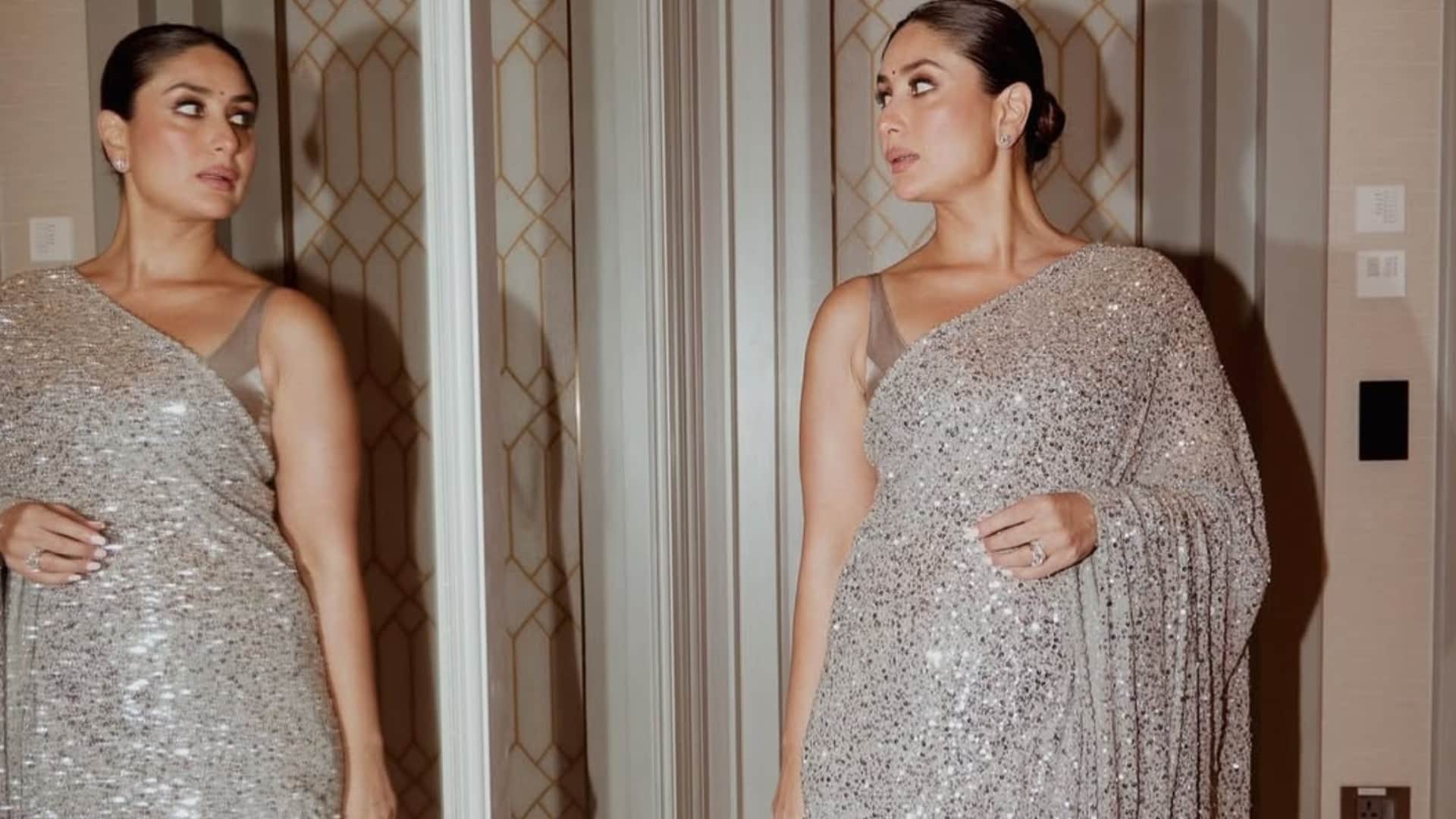 Kareena Kapoor extra shines on her Sabyasachi sequined saree is enough to spot Bebo fans reaction goes viral