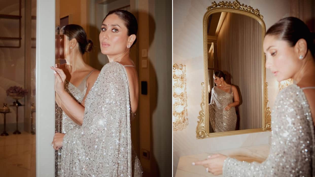 Kareena Kapoor extra shines on her Sabyasachi sequined saree is enough to spot Bebo fans reaction goes viral