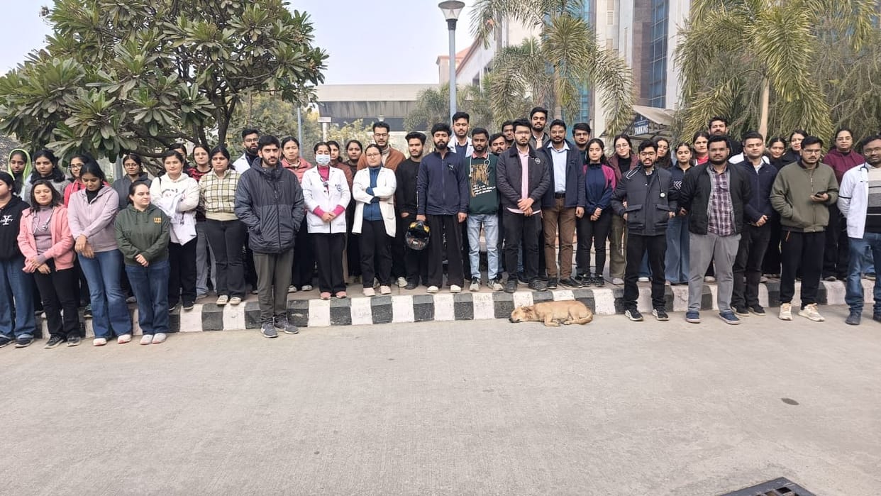 Trainee doctors of Nerchowk Medical College on strike due to non-payment of stipend for four months