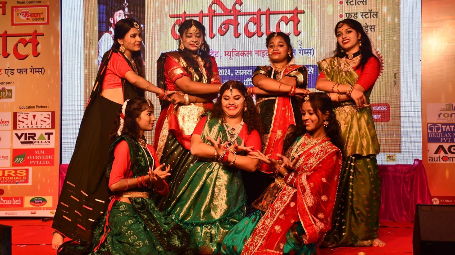 Children fun in carnival and youngsters danced to band in Varanasi