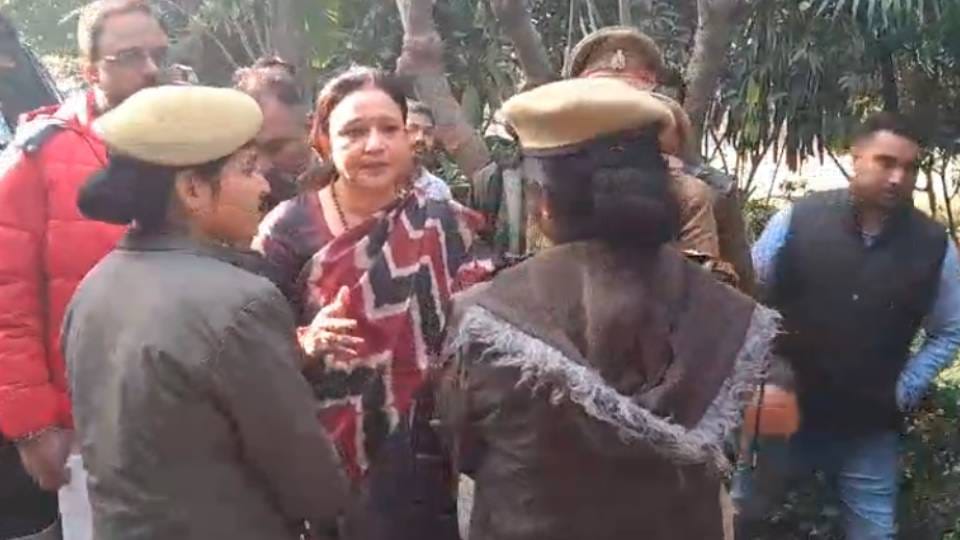 police put Congress leader Aradhana Mishra under house arrest Before she could regain composure