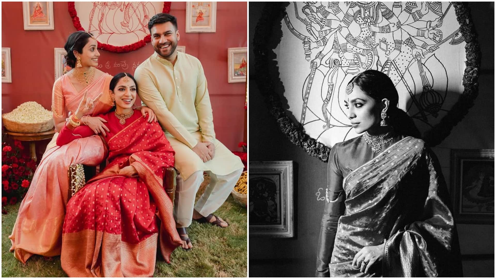 Sobhita Dhulipala Naga Chaitanya wedding: Sobhita looking beautiful in red saree during Pelli Kuthuru ritual