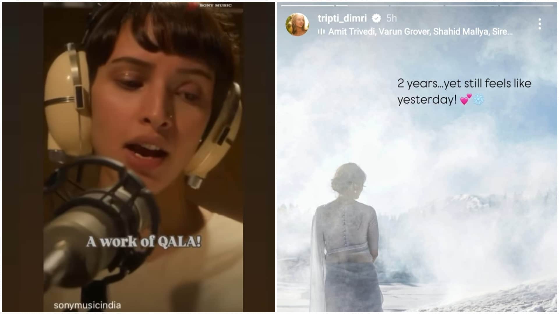 Triptii Dimri shared bts pictures of qala movie on completing two years of release