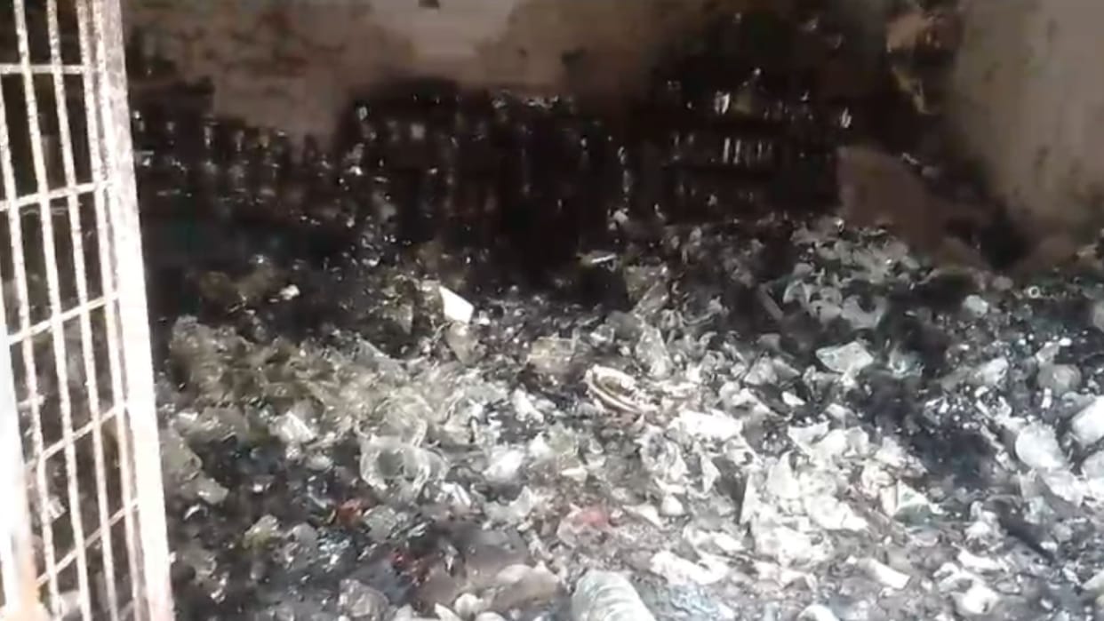 thieves set fire to beer shop after robbing Mau
