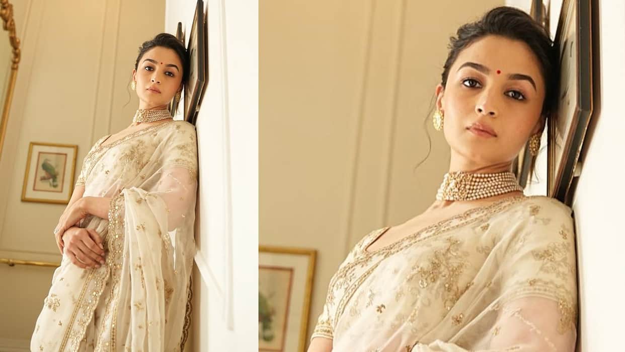 trendy blouse design for net fabric saree image