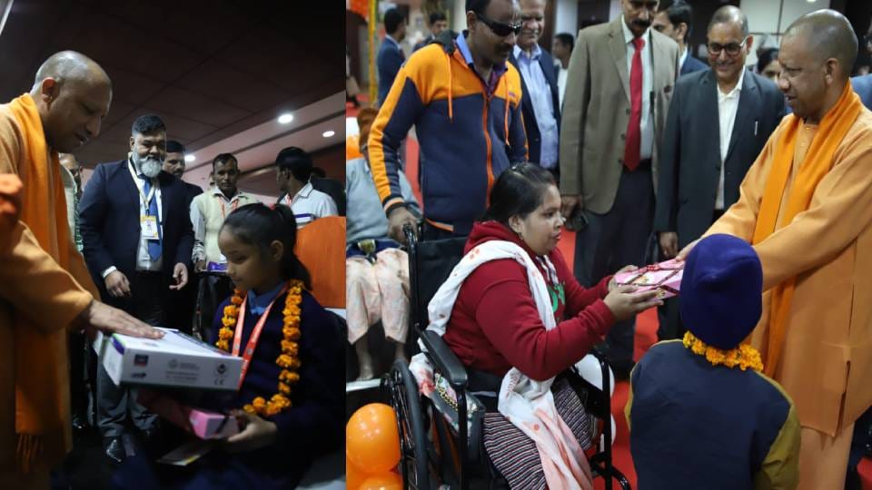 CM Yogi honored meritorious students on World Disabled Day