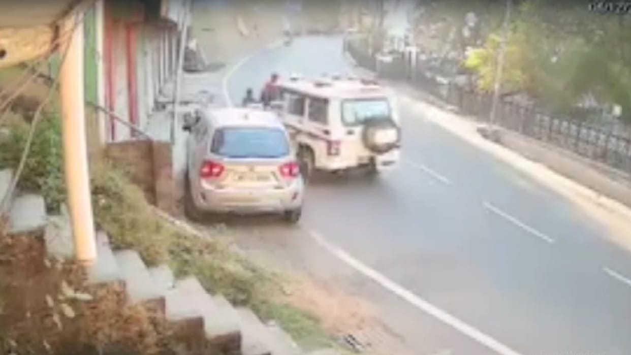 In Nahan, a person and a child walking on the roadside were badly trampled, see CCTV footage of the incident