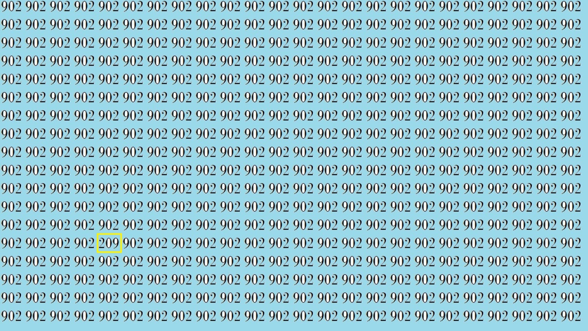 Optical Illusion: You are genius then Spot The 209 in Brain Test Picture within 13 seconds