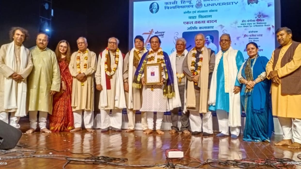 music stalwarts honored on Kaustubh Jayanti in BHU auditorium