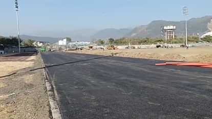 Uttarakhand 38th National Games Preparations Dehradun Sports Stadium Asphalt track built on athletics ground