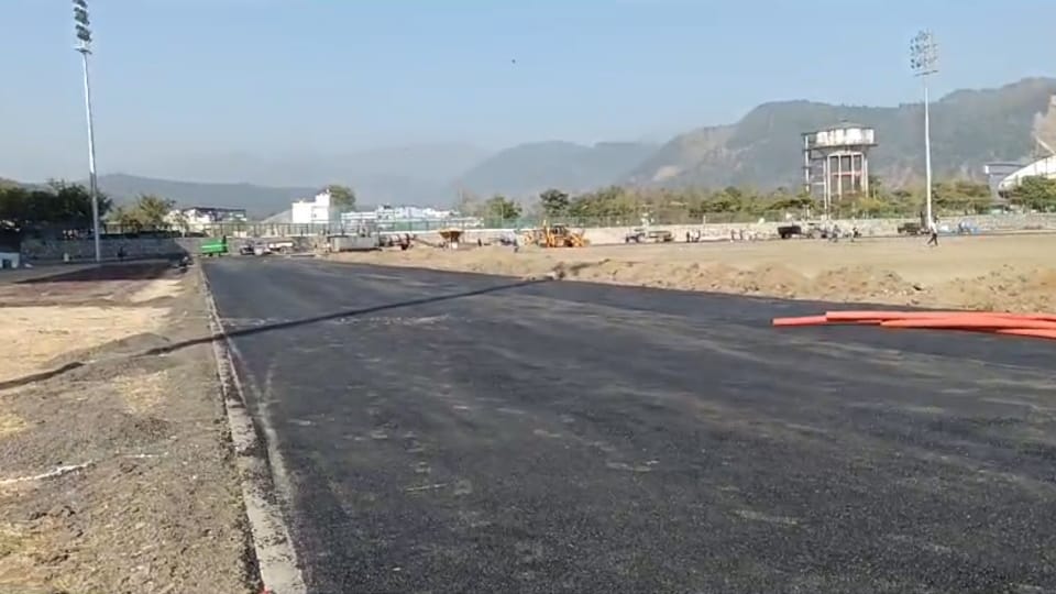 Uttarakhand 38th National Games Preparations Dehradun Sports Stadium Asphalt track built on athletics ground