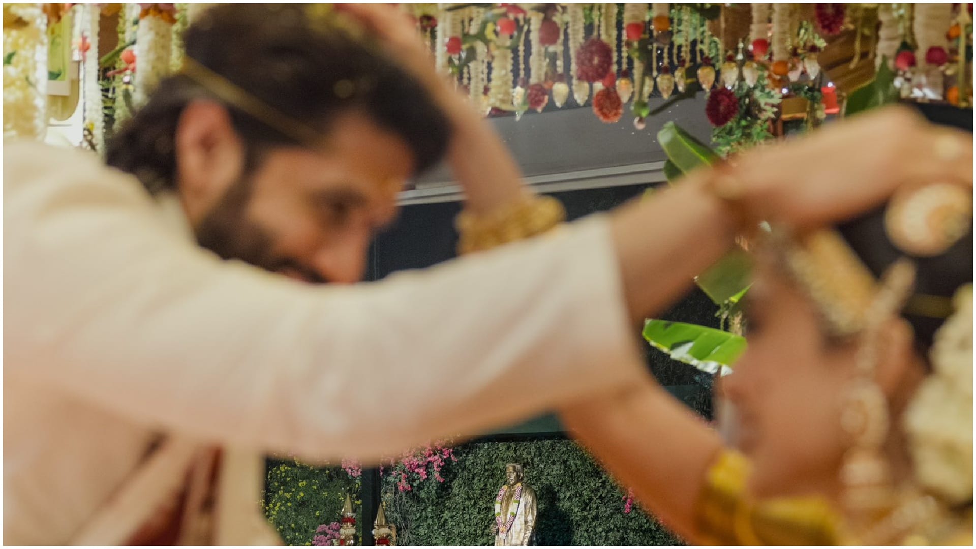 Naga chaitanya sobhita dhulipala wedding according Telugu tradition with temple themed setup