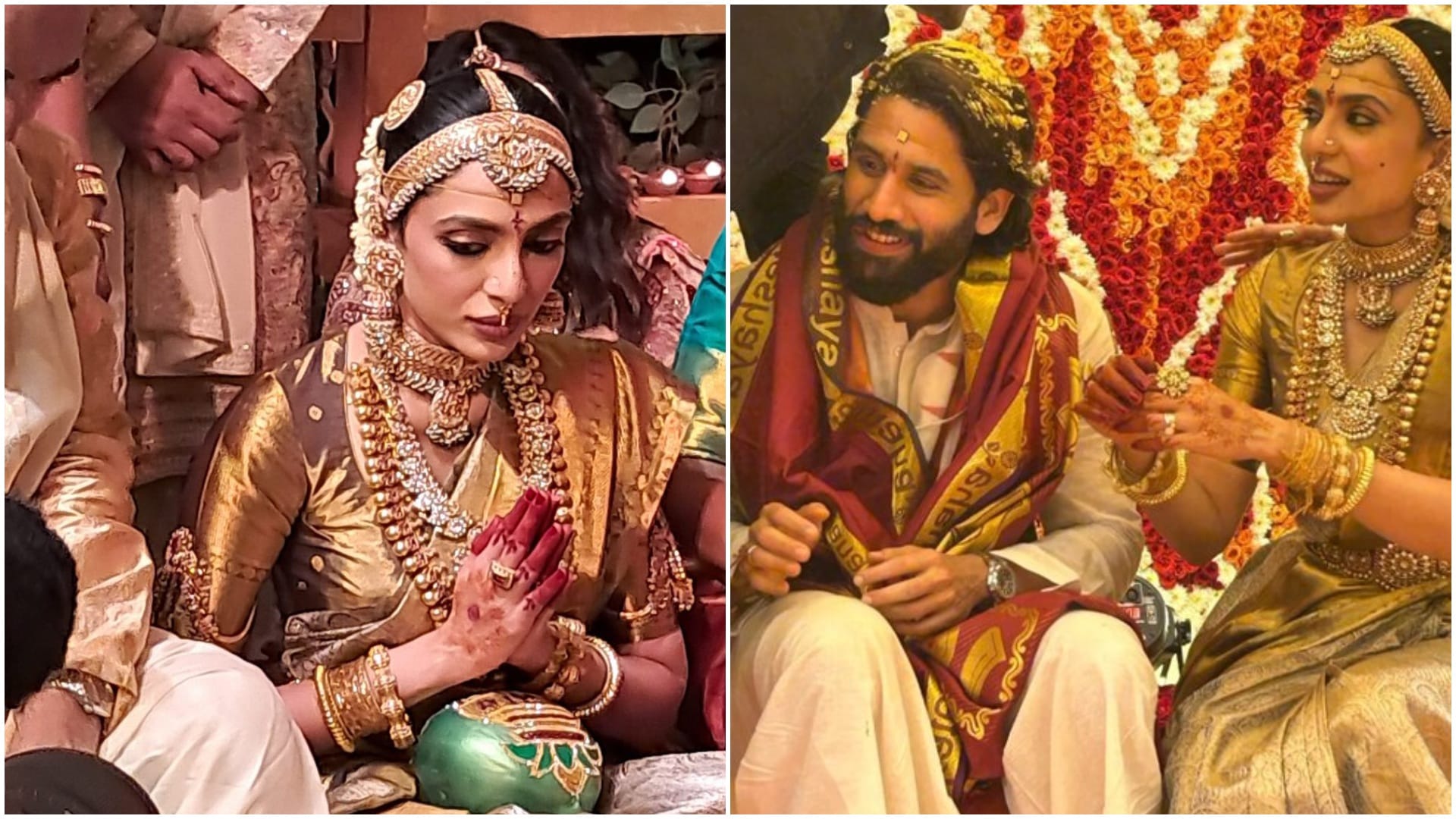 Naga chaitanya sobhita dhulipala wedding according Telugu tradition with temple themed setup