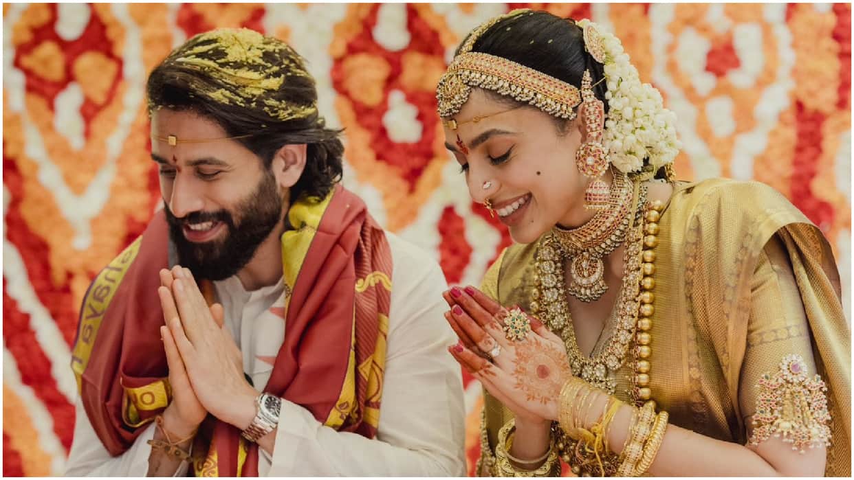 Naga chaitanya sobhita dhulipala wedding according Telugu tradition with temple themed setup
