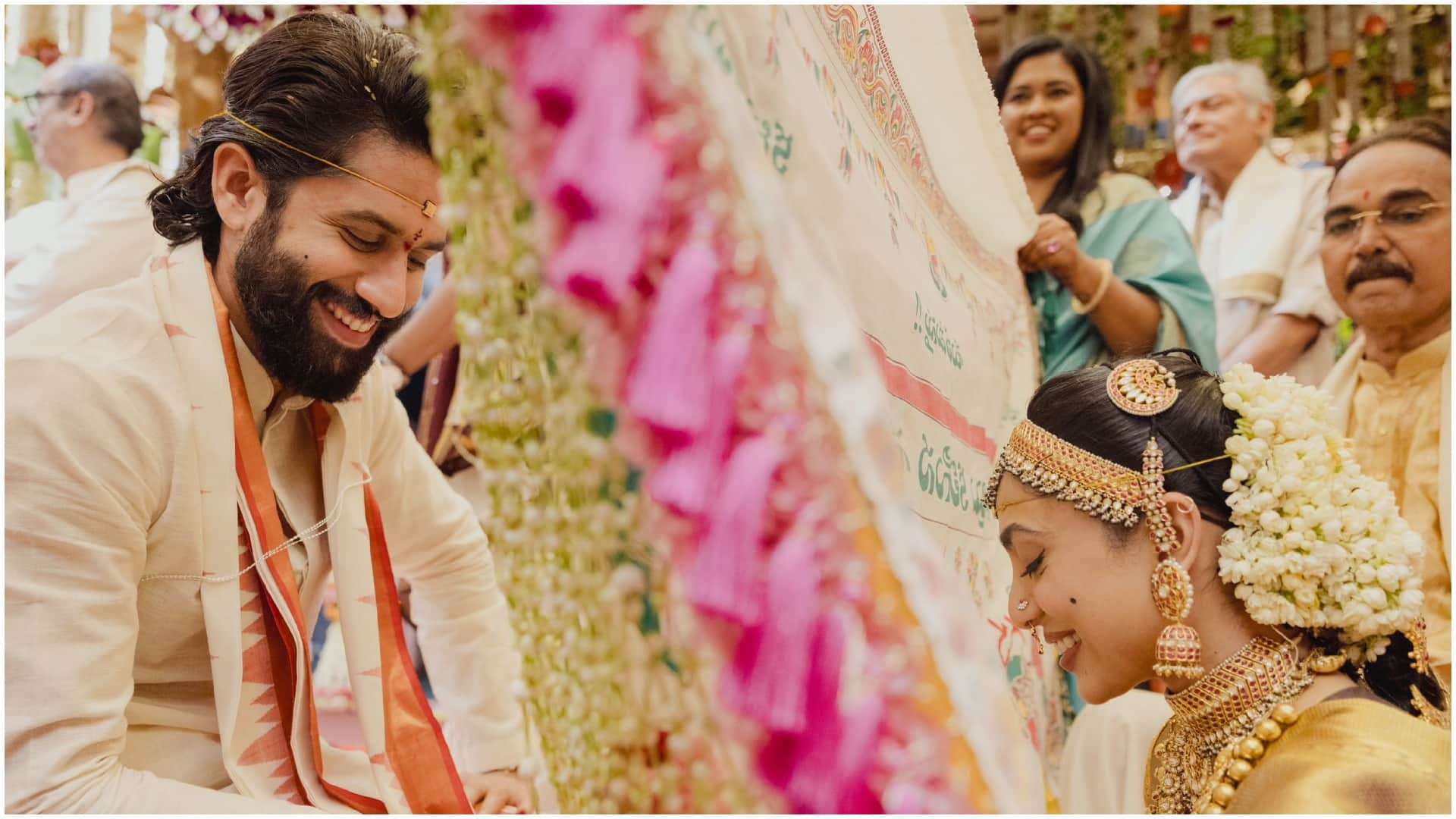 Naga chaitanya sobhita dhulipala wedding according Telugu tradition with temple themed setup
