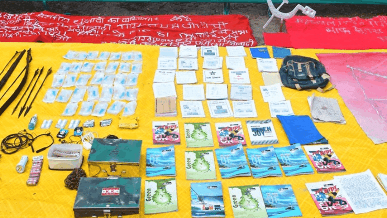 Chhattisgarh Encounter Indiscriminate firing between Naxalites and security forces lots of Naxalite items reco