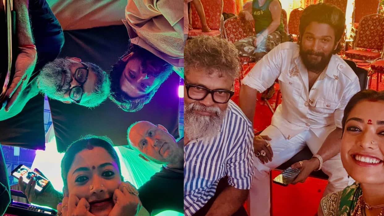 pushpa 2 the rule actress rashmika mandanna shares film bts pics with allu arjun sukumar fahadh faasil team