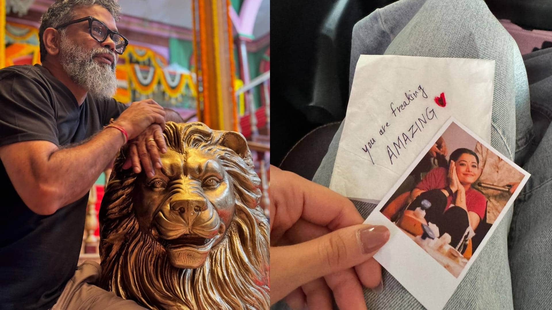 pushpa 2 the rule actress rashmika mandanna shares film bts pics with allu arjun sukumar fahadh faasil team