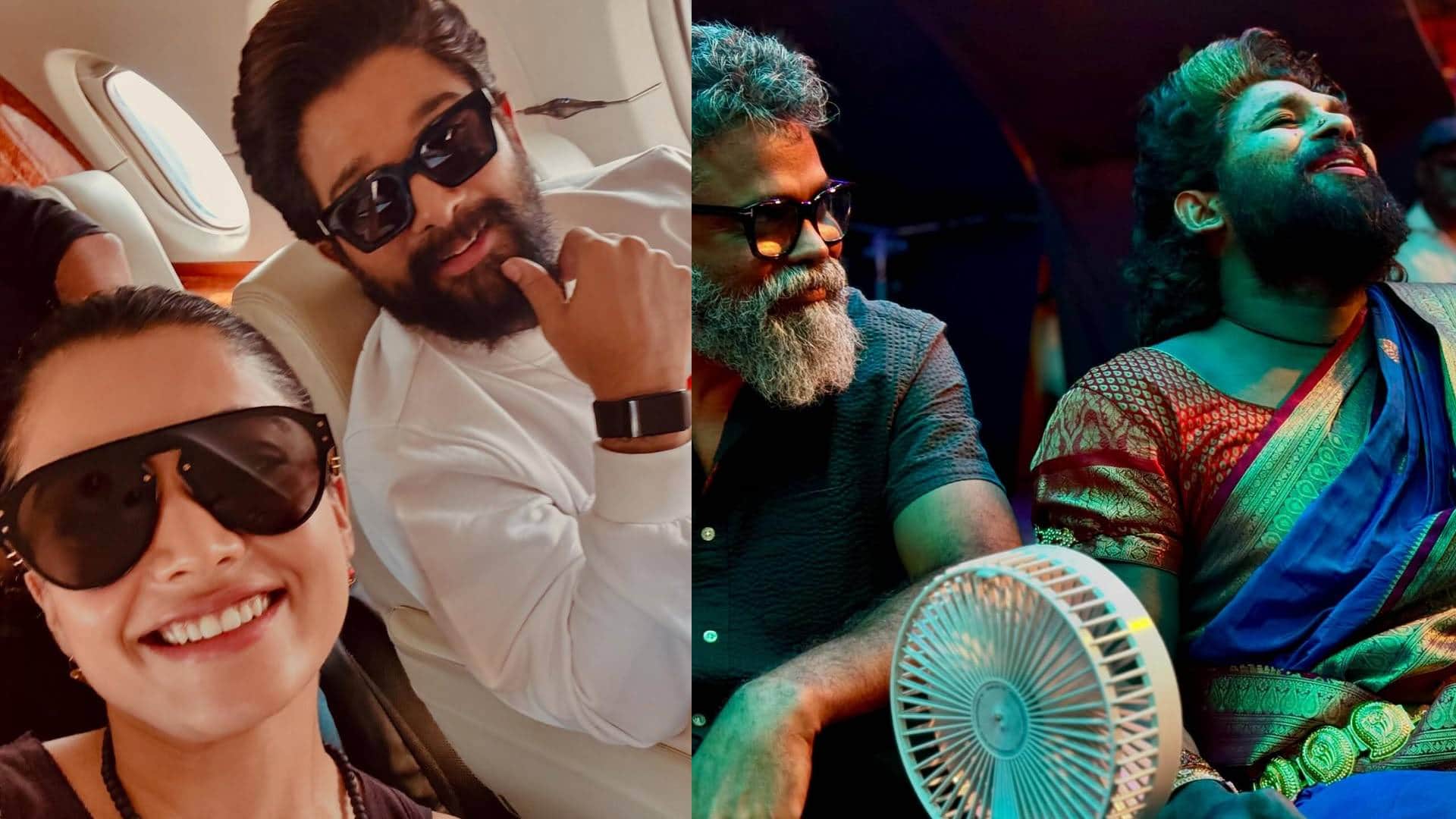pushpa 2 the rule actress rashmika mandanna shares film bts pics with allu arjun sukumar fahadh faasil team
