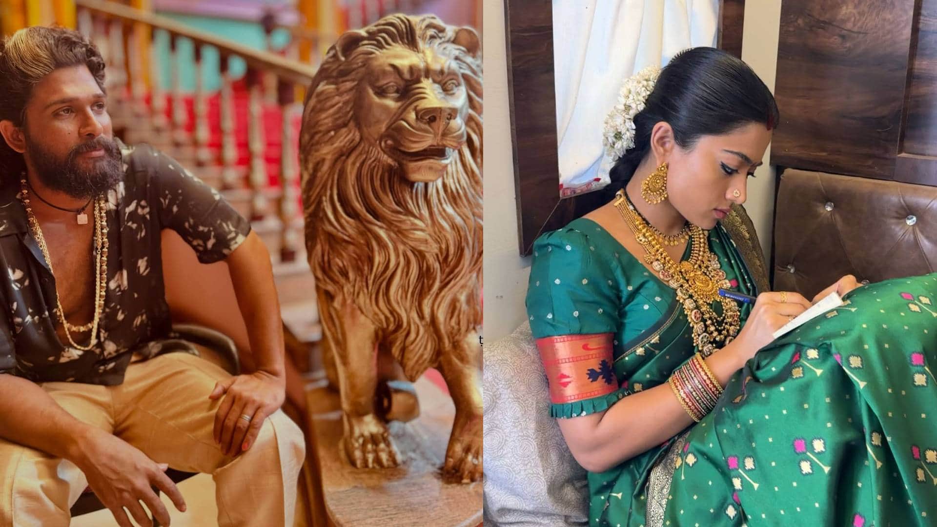 pushpa 2 the rule actress rashmika mandanna shares film bts pics with allu arjun sukumar fahadh faasil team