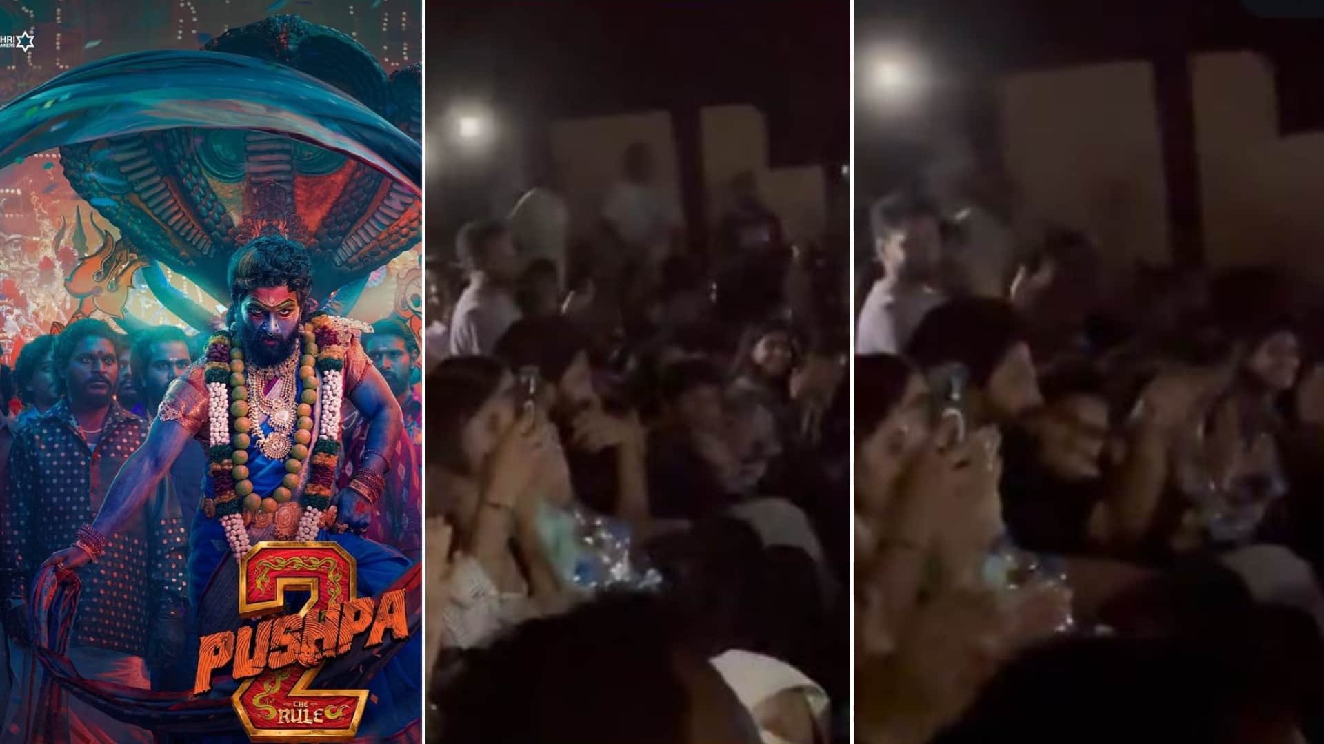 pushpa 2 the rule Allu Arjun rashmika mandanna fans Cheers Blows Kisses During Film Screening In Hyderabad