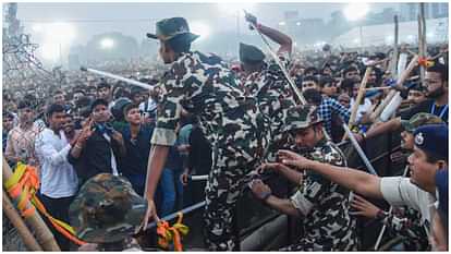 Pushpa 2 Stampede crowd gathered to see Allu Arjun in Hyderabad went out of control Woman dies two injured