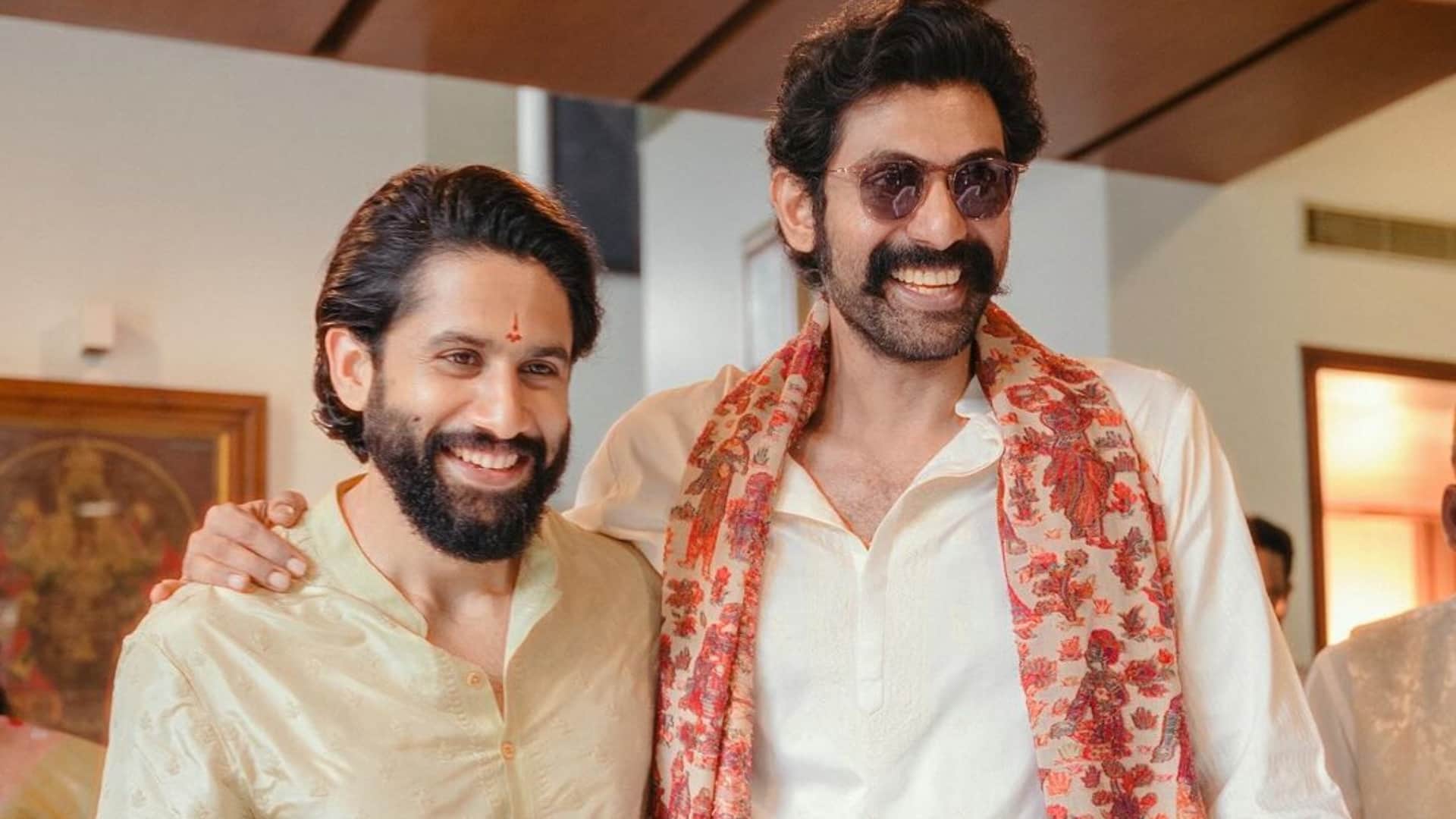 Naga Chaitanya Looks Shy As He Poses With Rana Daggubati Before Marrying Sobhita Dhulipala See Photos