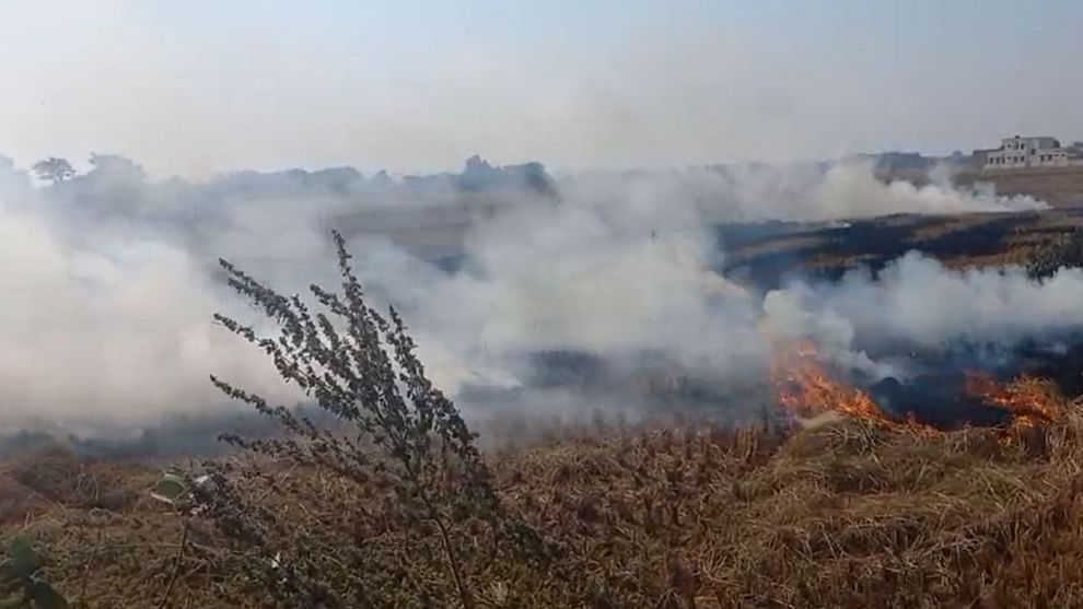 Chandauli Administration remains unaware: Stubble is being burnt near the district headquarters no action tak