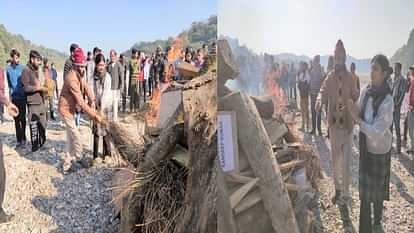 Subedar Major Sandeep Awasthi immersed in the five elements, daughter cremated her father's mortal remains