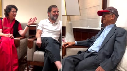 अपने बचपन के शिक्षक से मिले राहुल गांधी।