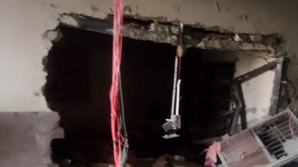 Gas cylinder exploded in a three-storey building in Narela