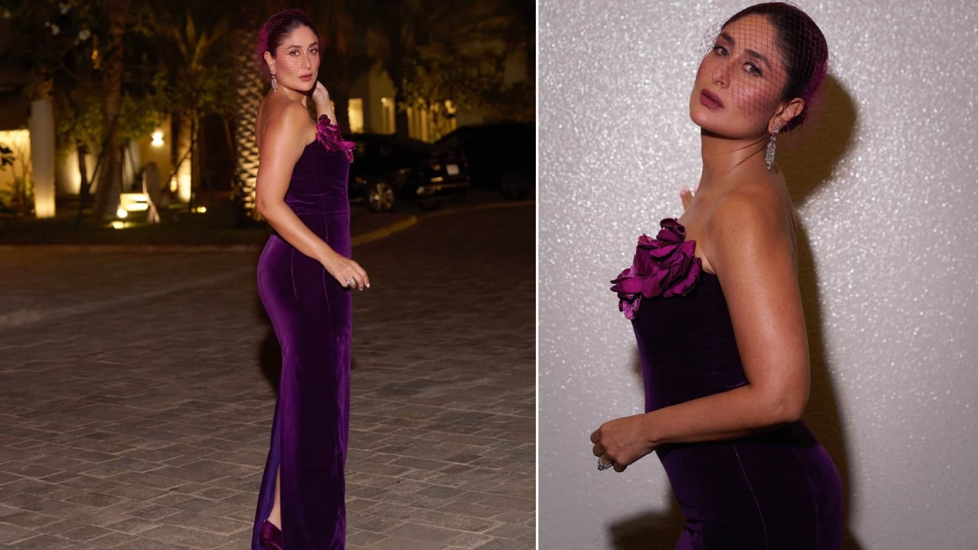 Kareena Kapoor Khan Looks most Glamourous Purple Dress Jeddah Fans reactions Bebo Slays All Looks Viral Photos