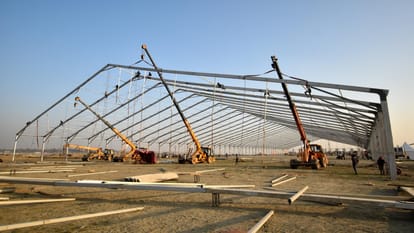 Jetty started being prepared for the Prime Minister at Sangam