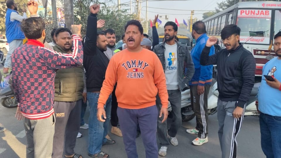 Jalandhar Accident PRTC bus crushes woman people protest