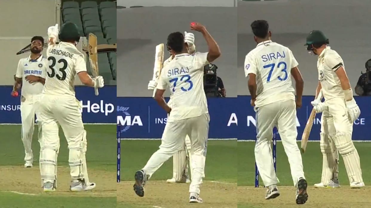 ind vs aus: mohammed siraj throws bowls on stumps marnus labuschagne batting video goes viral