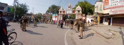 Ruckus outside UP college Police stopped students insisted reciting Hanuman Chalisa scuffle ensued