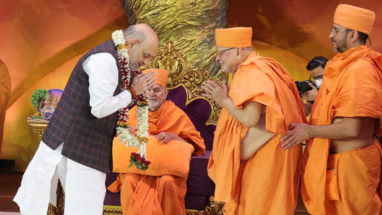 Pramukh Swami Maharaj inspired lakhs of people, gave them courage: Amit Shah at BAPS event