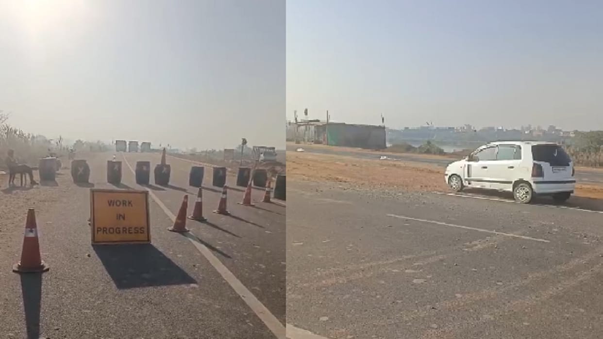 Police made Jind Rohtak road one-way due to the farmers' march to Delhi in Julana in haryana
