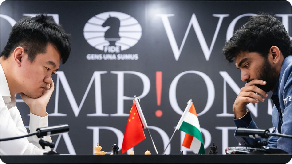 D Gukesh plays out easy draw against defending champion Ding Liren in World Chess Championship