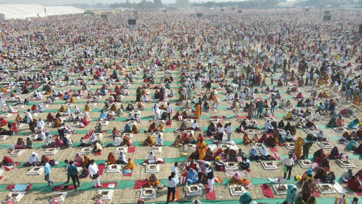 Vihangam devotees from 19 countries offered sacrifices kunds mantras reverberating know special