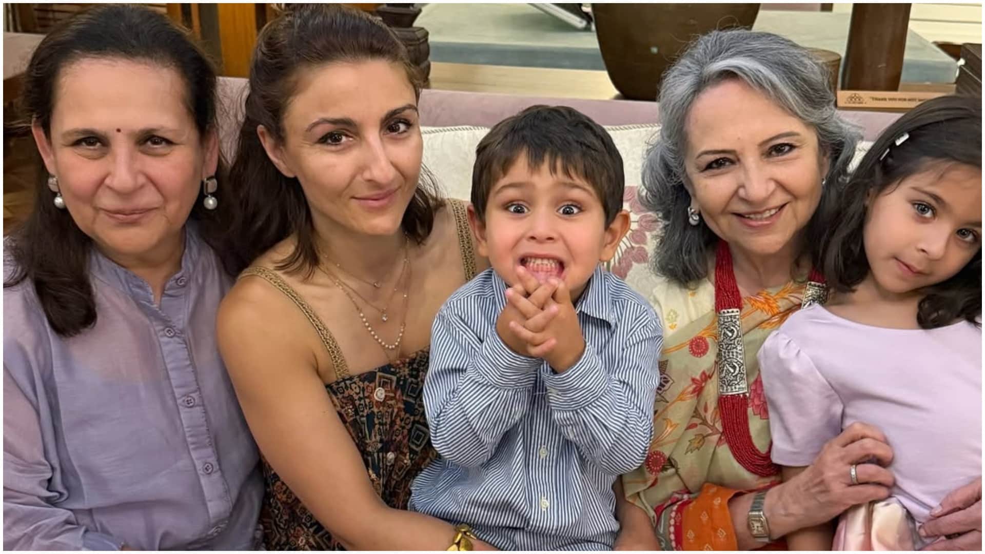 Sharmila Tagore Birthday Celebration saif ali khan kareena kapoor sara ali khan jeh pictures