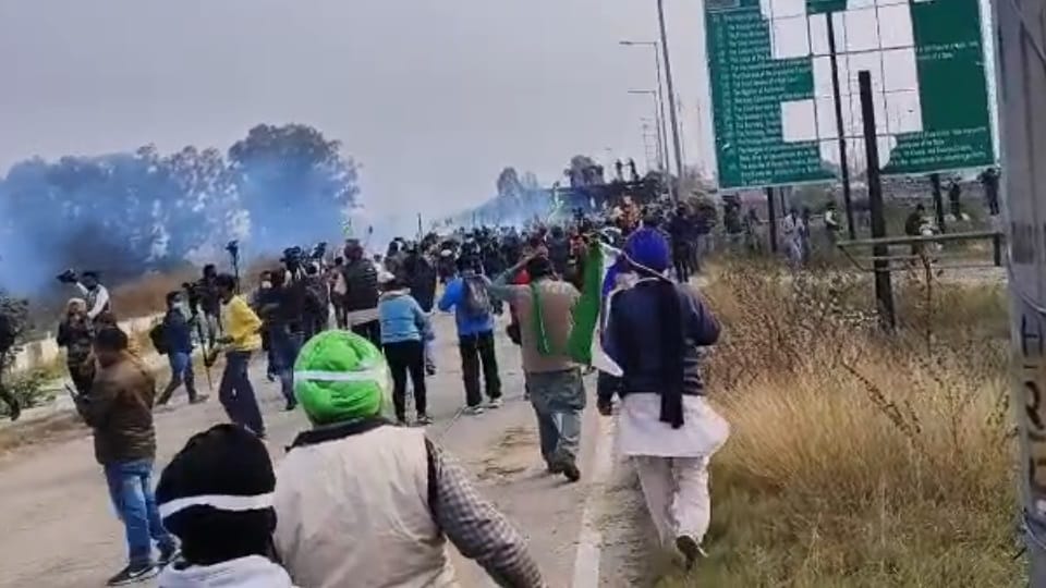 Farmers Protest News kisan andolan haryana police  Shambhu border today pics