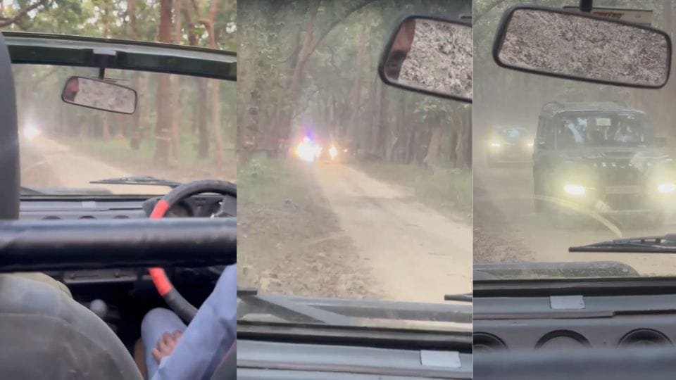 Sugarcane Minister Sanjay Singh Gangwar convoy in the restricted area of Pilibhit Tiger Reserve