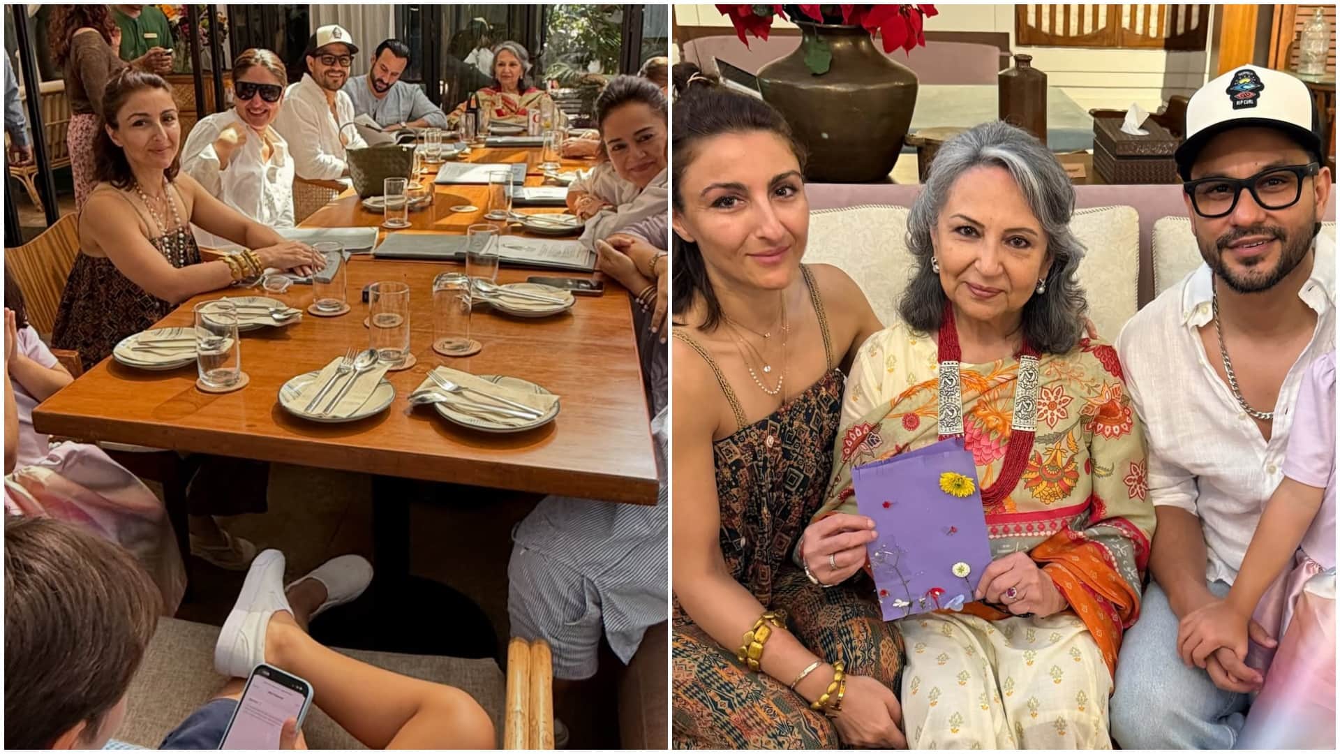 Sharmila Tagore Birthday Celebration saif ali khan kareena kapoor sara ali khan jeh pictures